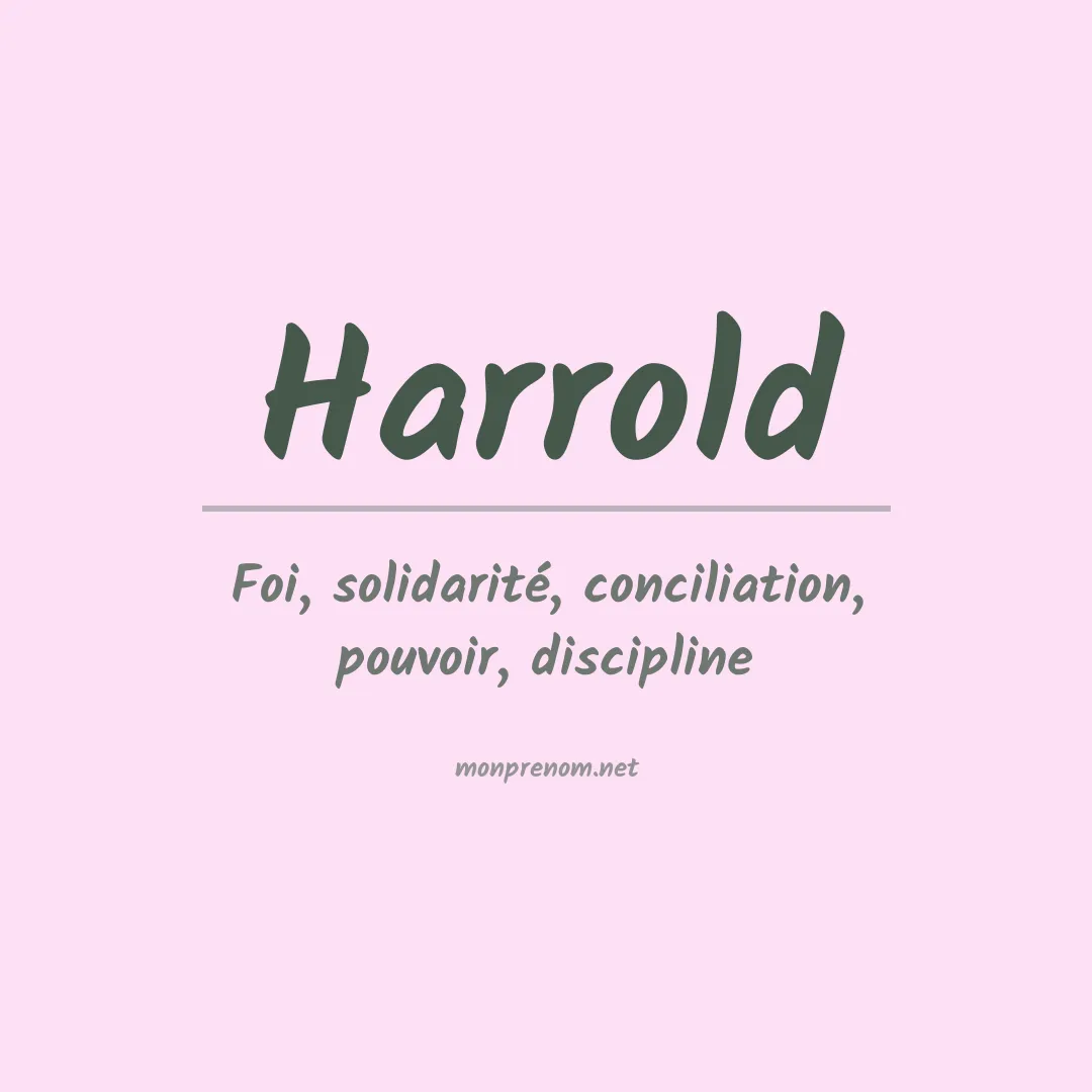 Signification du Prénom Harrold