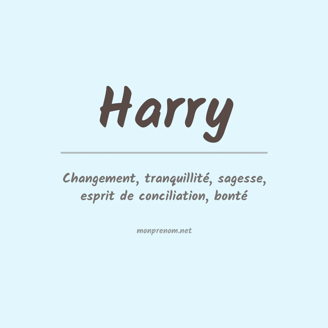 Signification du Prénom Harry