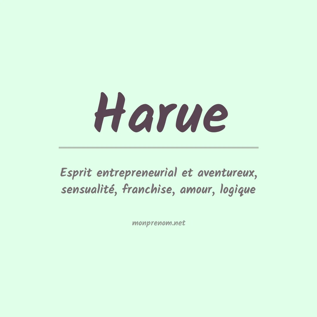 Signification du Prénom Harue Signification du Prénom Harue