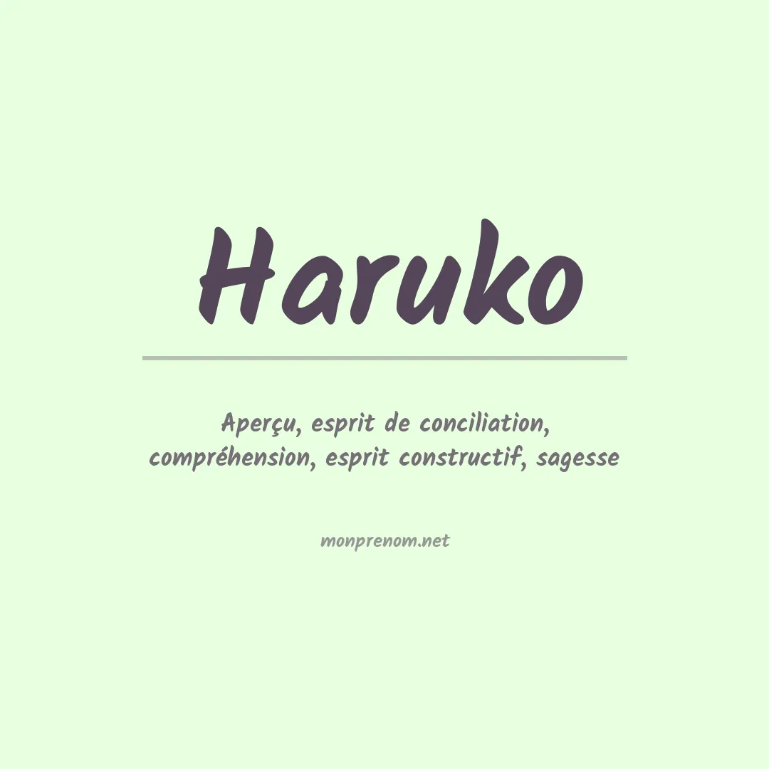 Signification du Prénom Haruko