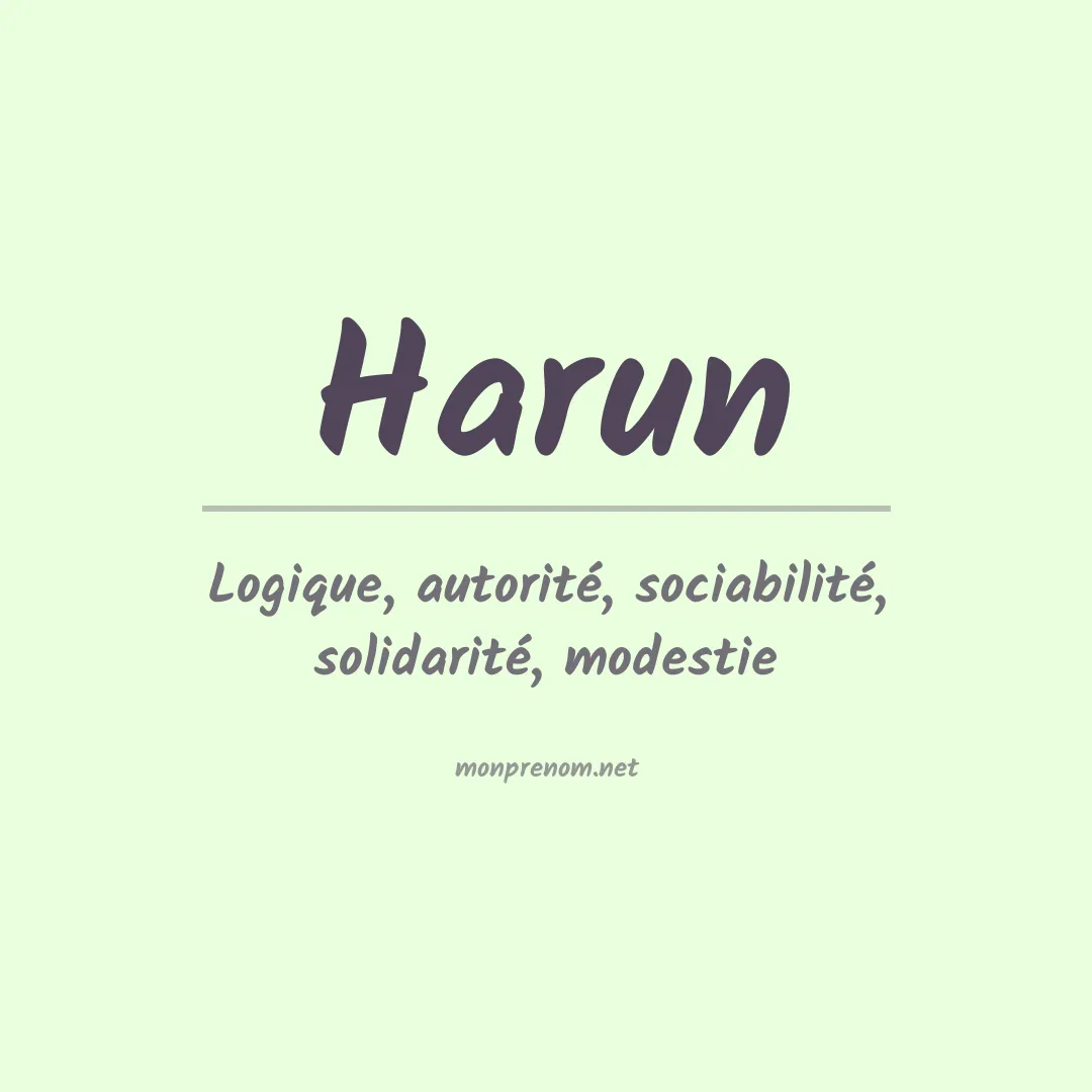 Signification du Prénom Harun