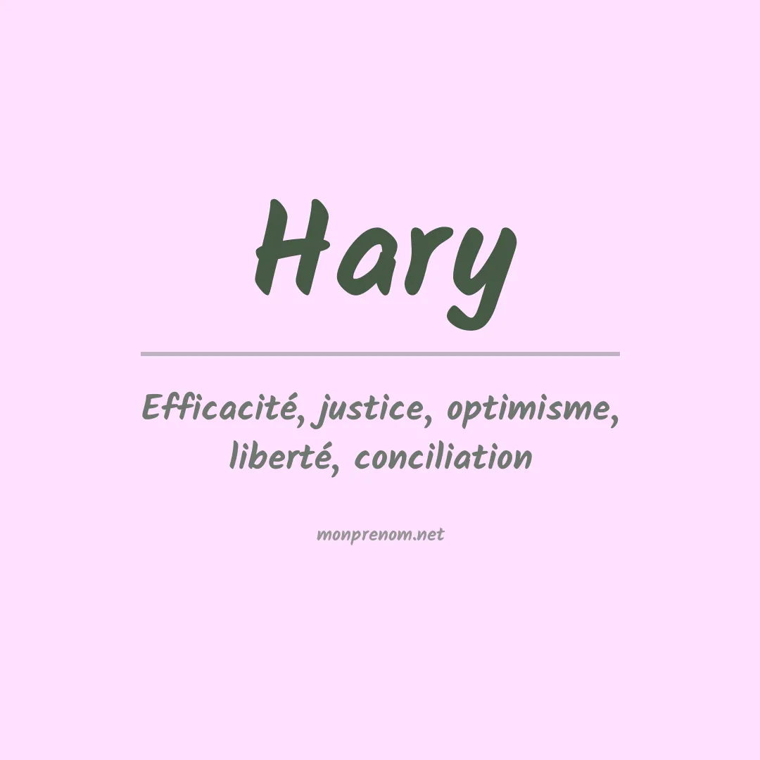 Signification du Prénom Hary