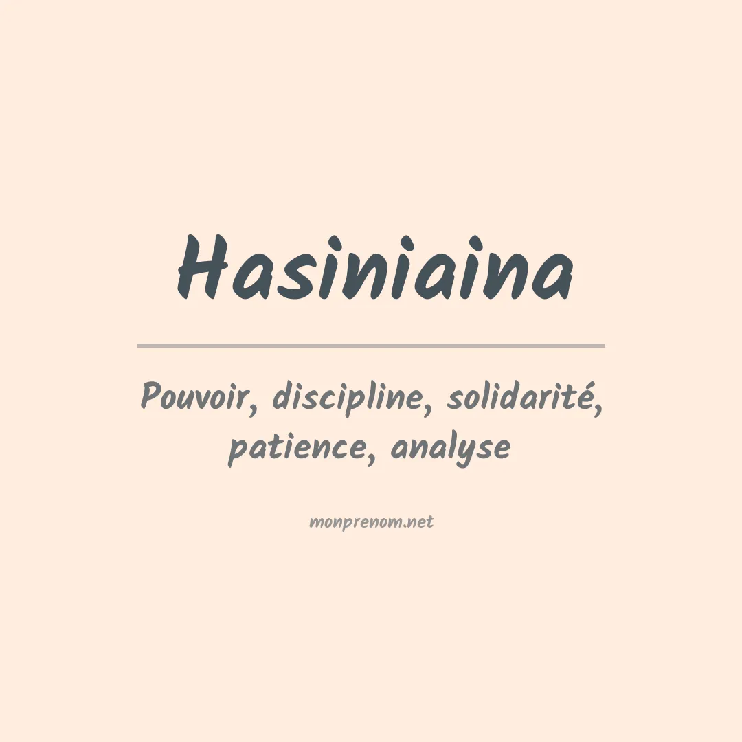 Signification du Prénom Hasiniaina