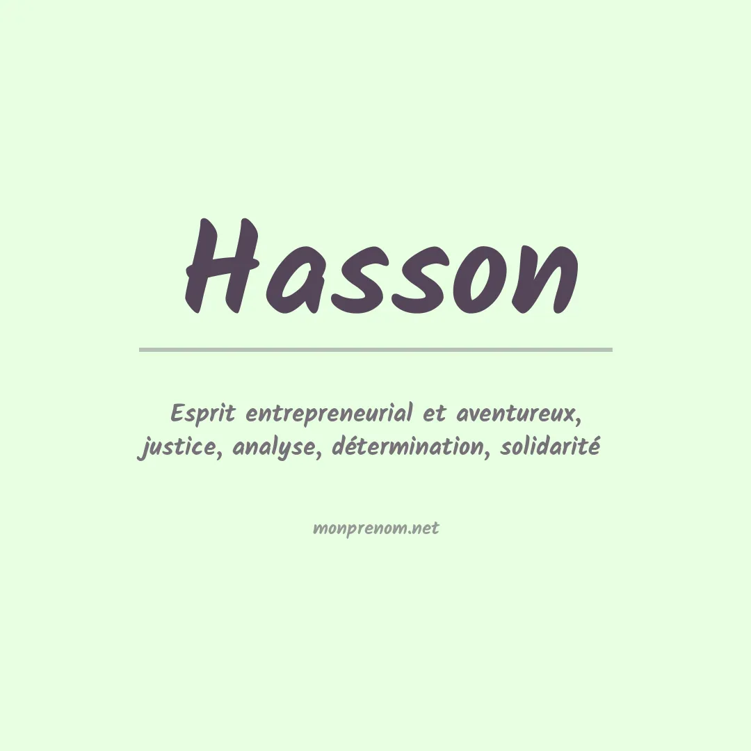 Signification du Prénom Hasson