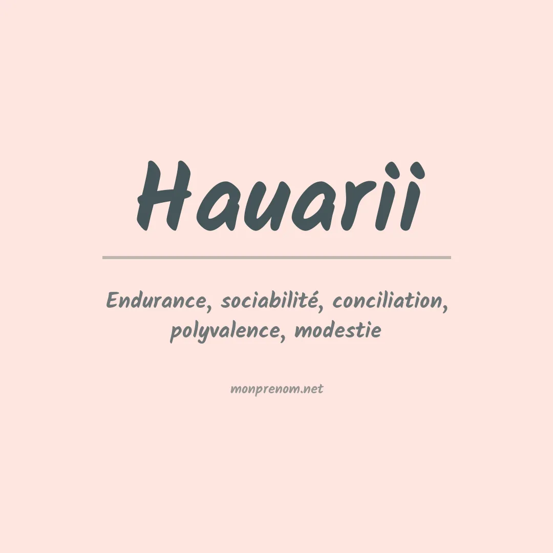 Signification du Prénom Hauarii Signification du Prénom Hauarii