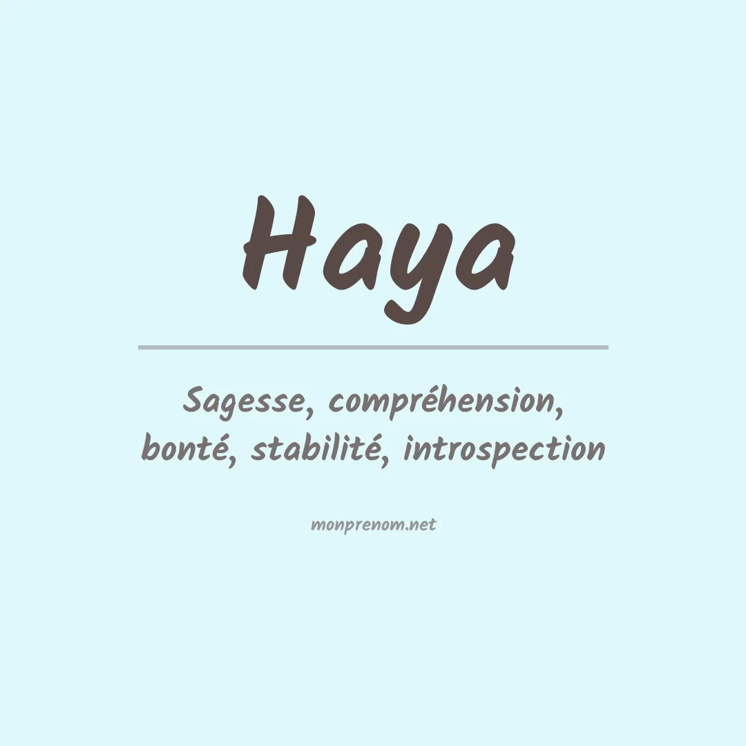 Signification du Prénom Haya