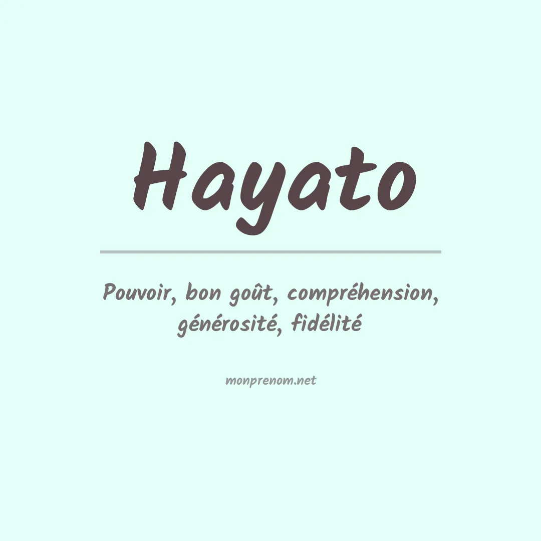Signification du Prénom Hayato