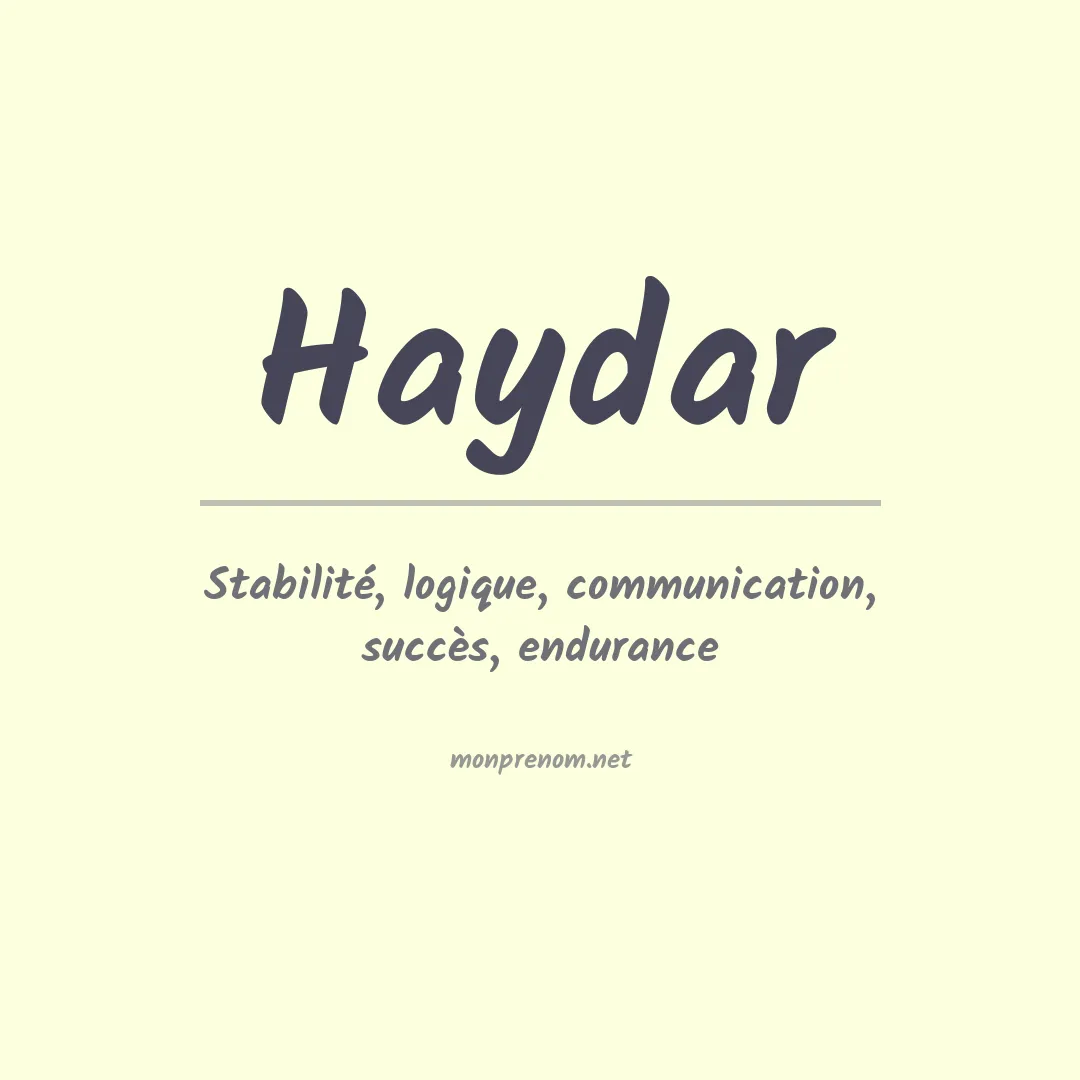 Signification du Prénom Haydar Signification du Prénom Haydar