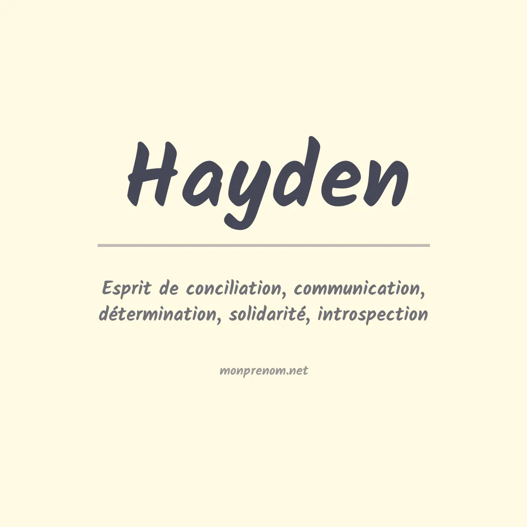 Signification du Prénom Hayden