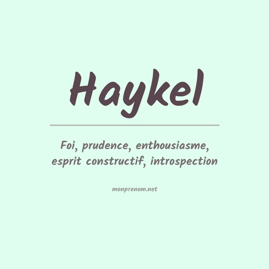 Signification du Prénom Haykel Signification du Prénom Haykel