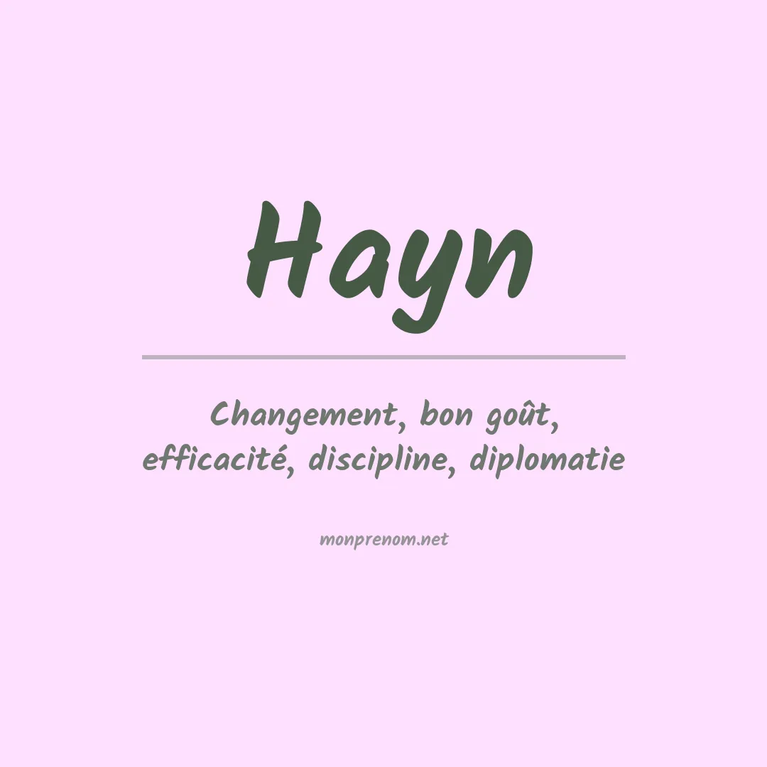 Signification du Prénom Hayn