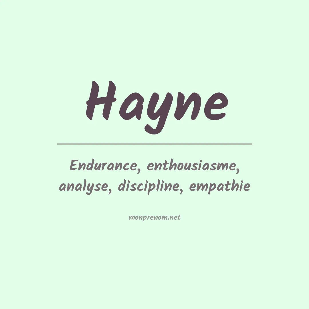 Signification du Prénom Hayne