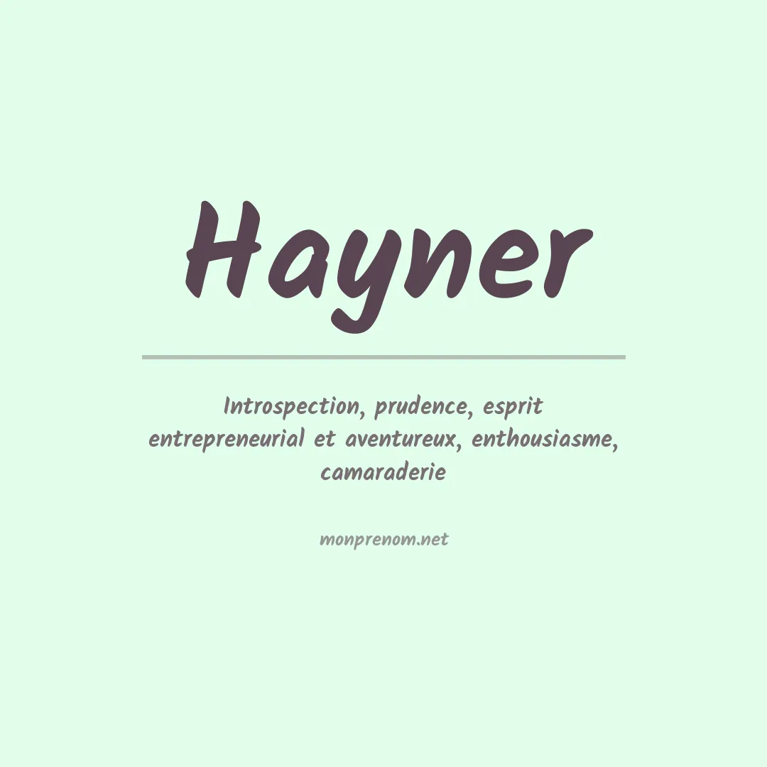 Signification du Prénom Hayner