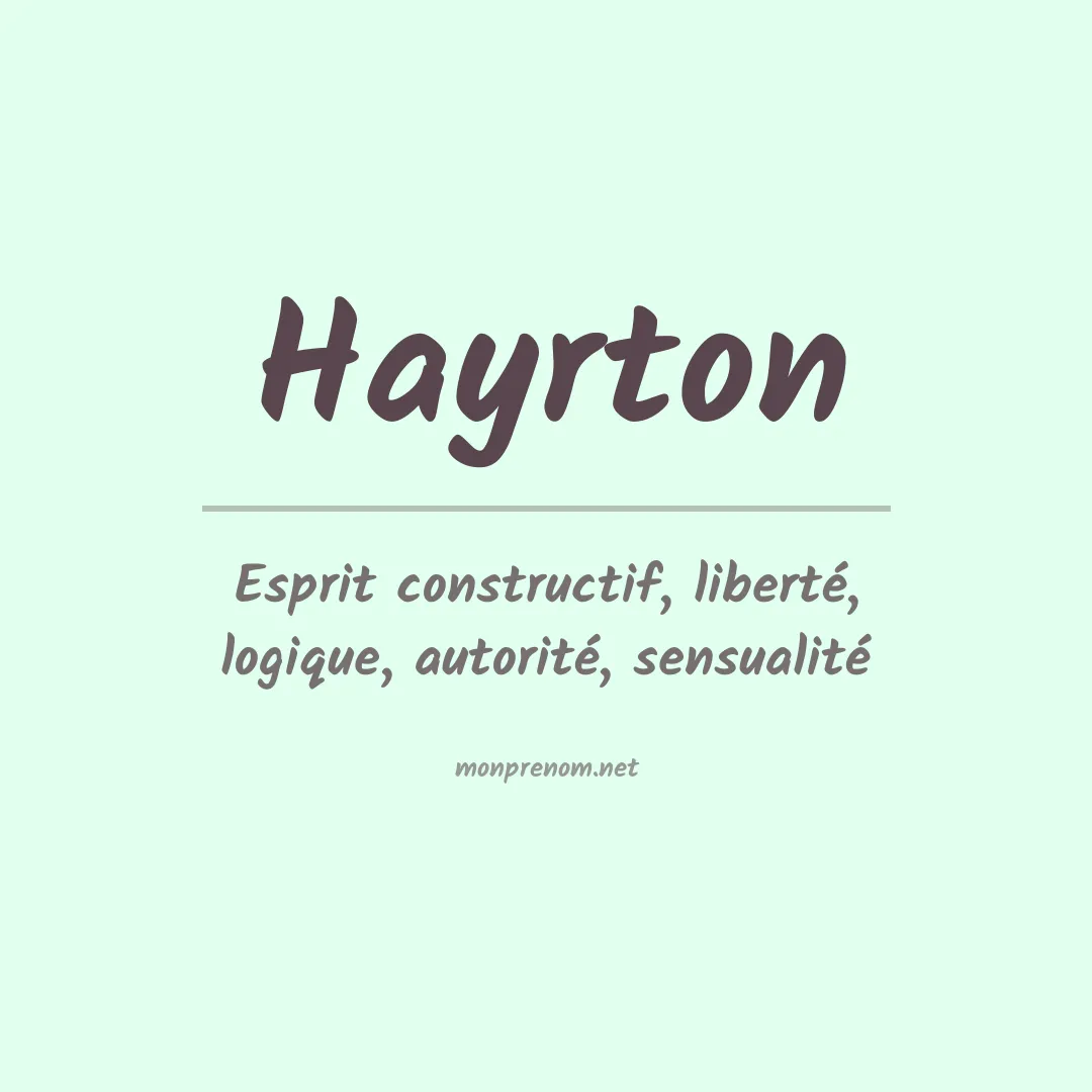Signification du Prénom Hayrton