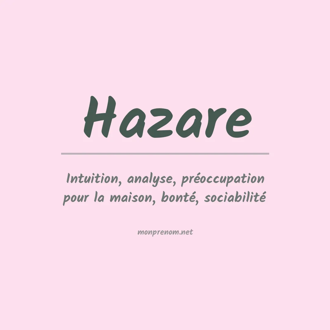 Signification du Prénom Hazare
