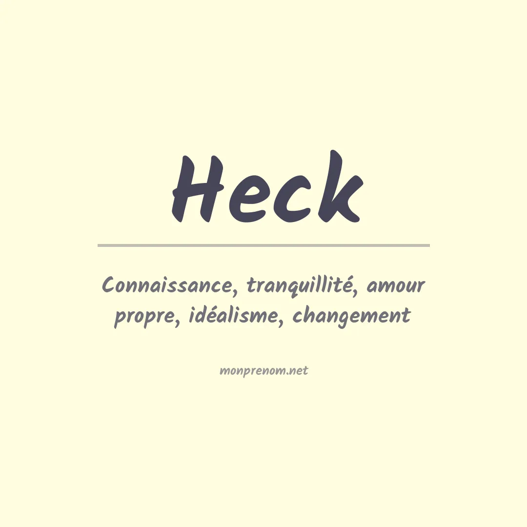 Signification du Prénom Heck