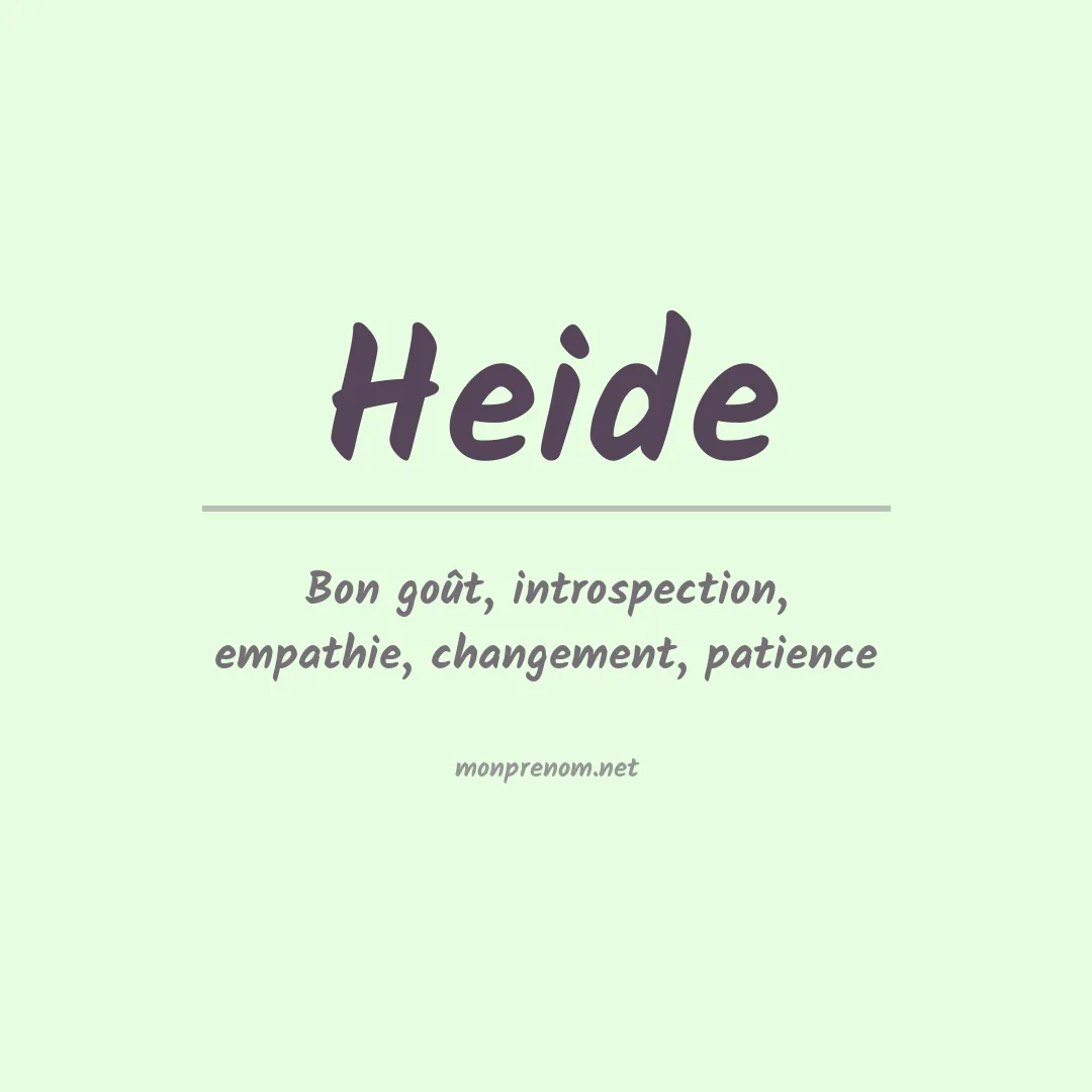 Signification du Prénom Heide