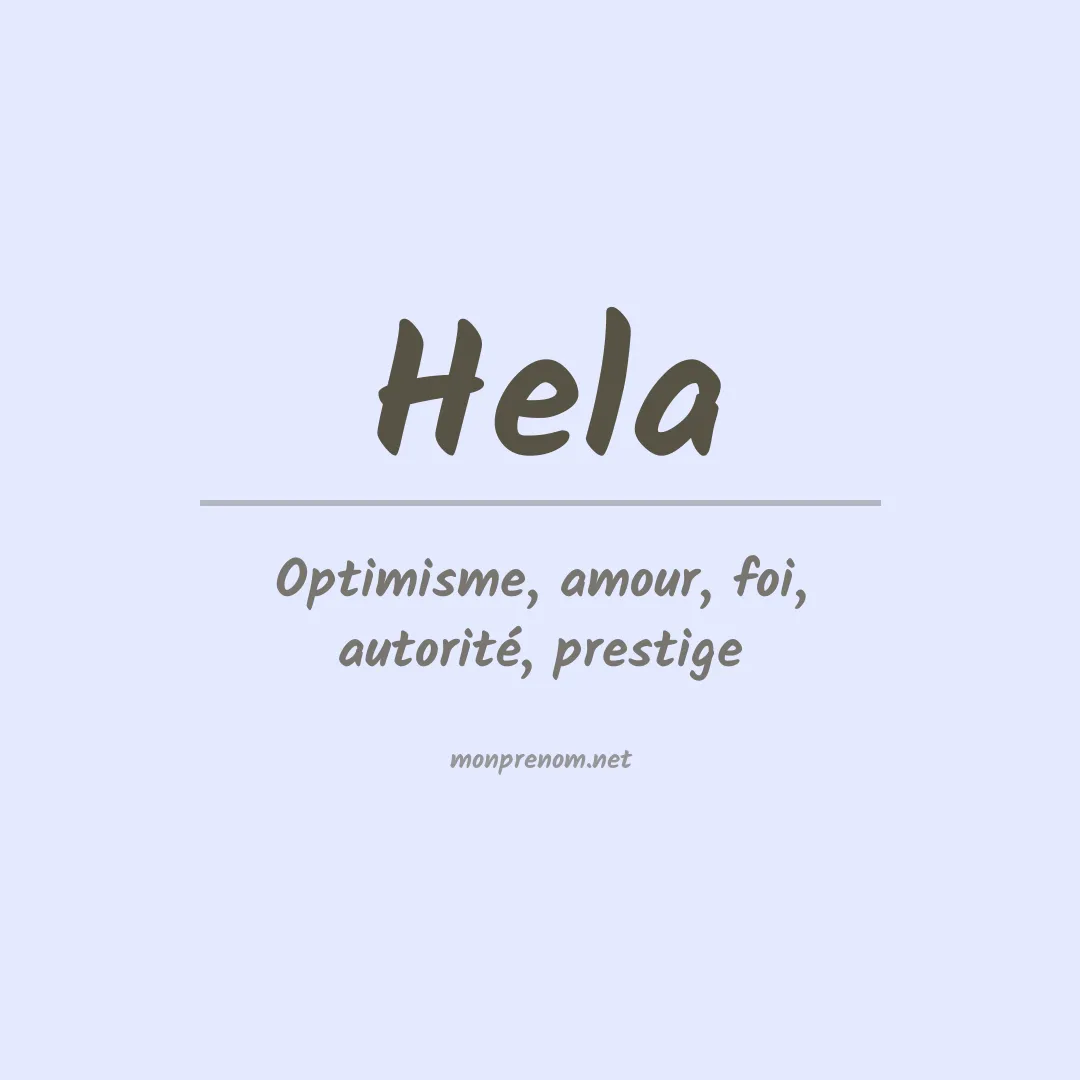 Signification du Prénom Hela Signification du Prénom Hela