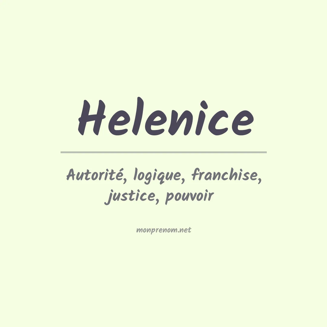 Signification du Prénom Helenice