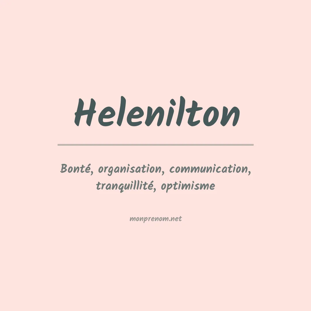 Signification du Prénom Helenilton