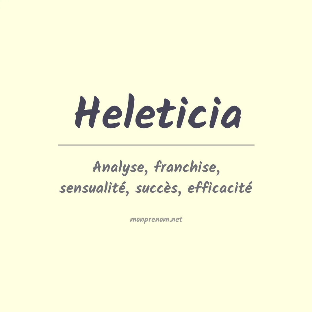 Signification du Prénom Heleticia