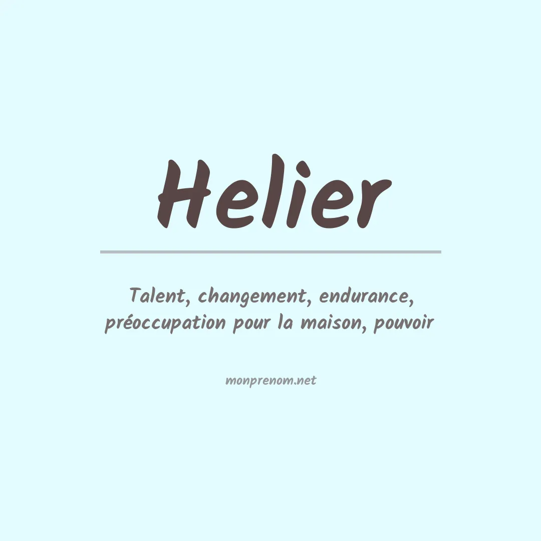 Signification du Prénom Helier