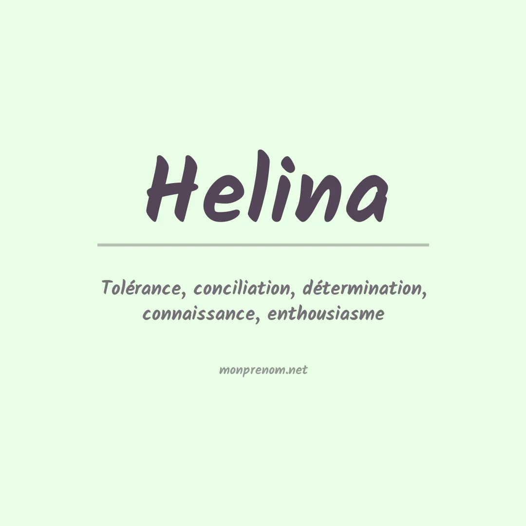 Signification du Prénom Helina