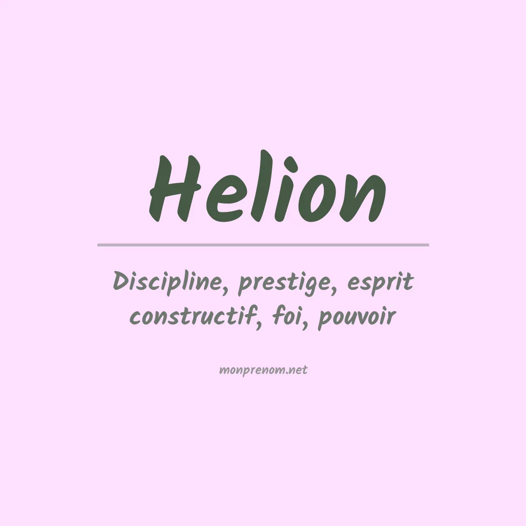 Signification du Prénom Helion