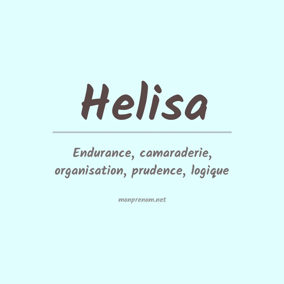 Signification du Prénom Helisa