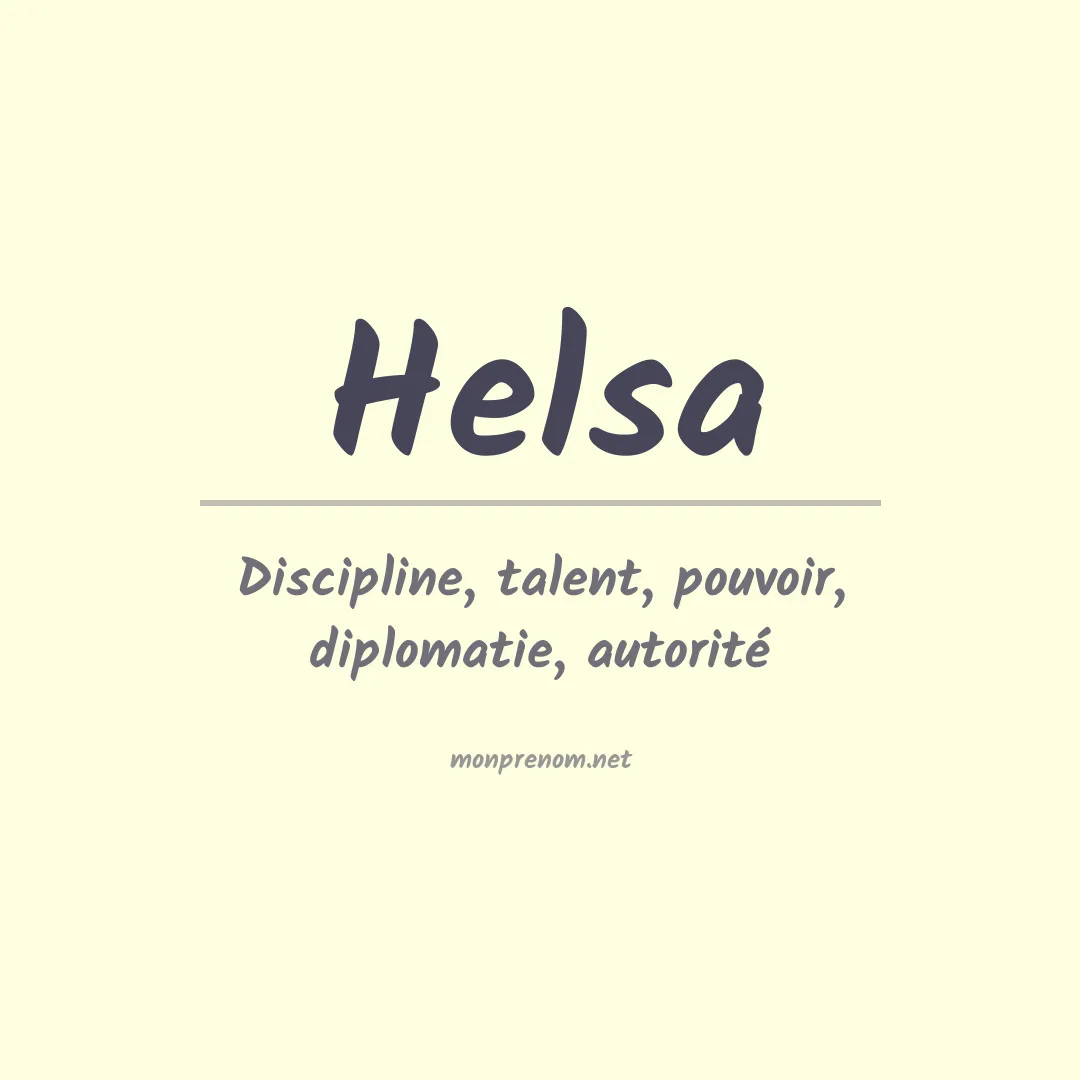 Signification du Prénom Helsa