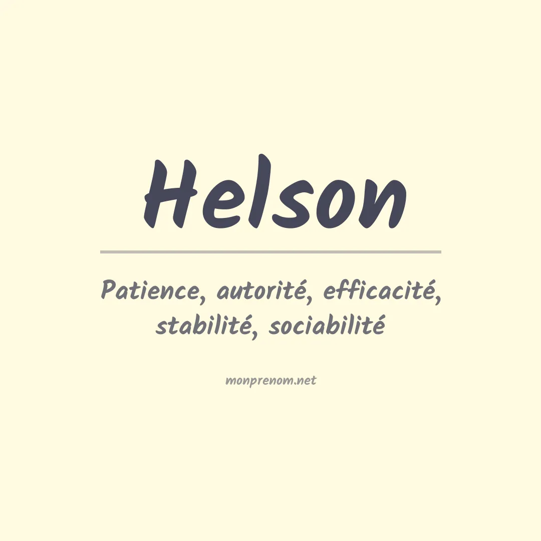 Signification du Prénom Helson