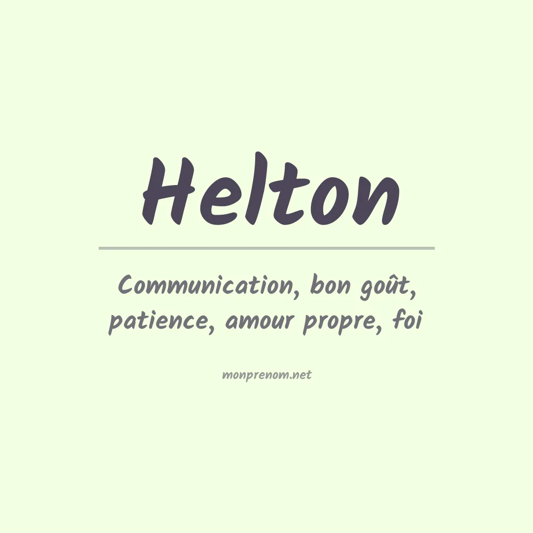 Signification du Prénom Helton