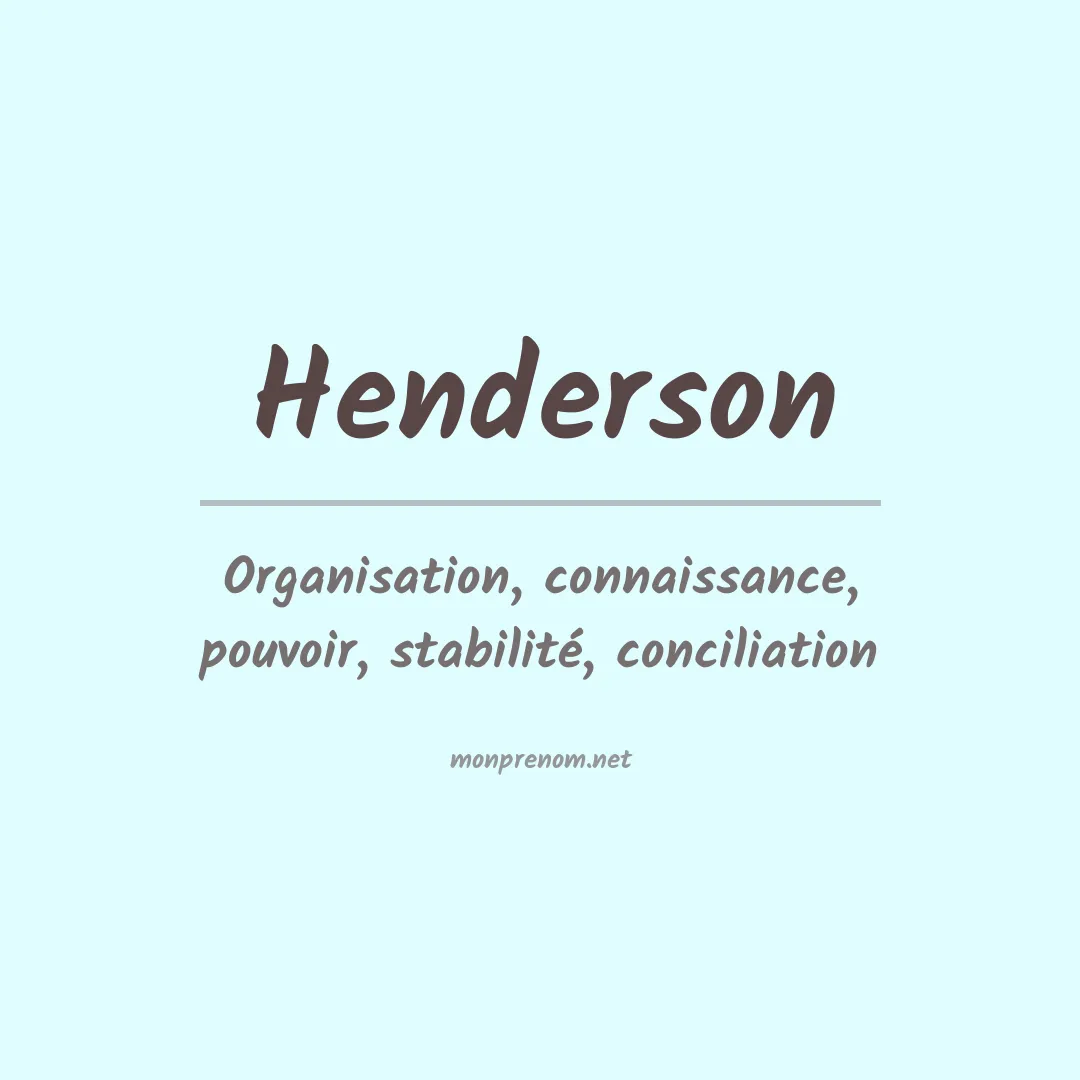 Signification du Prénom Henderson