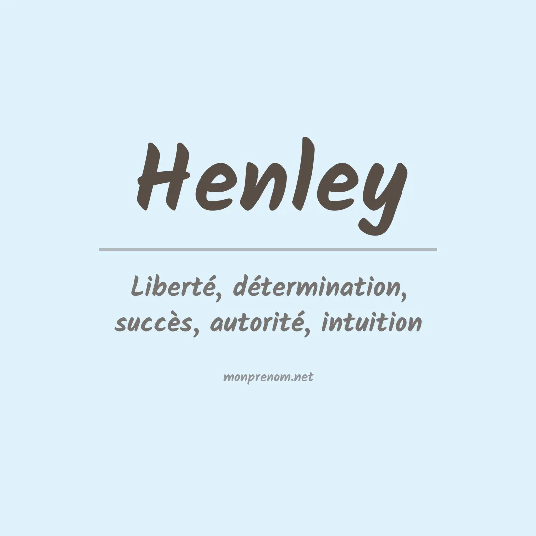 Signification du Prénom Henley