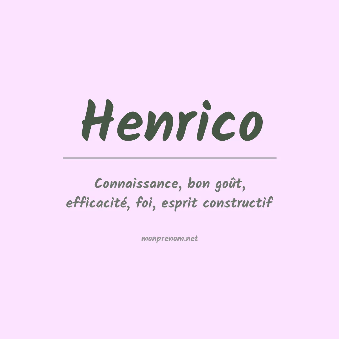 Signification du Prénom Henrico