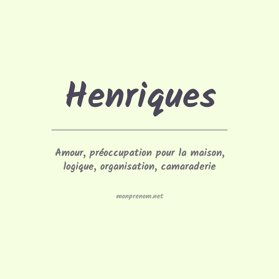 Signification du Prénom Henriques