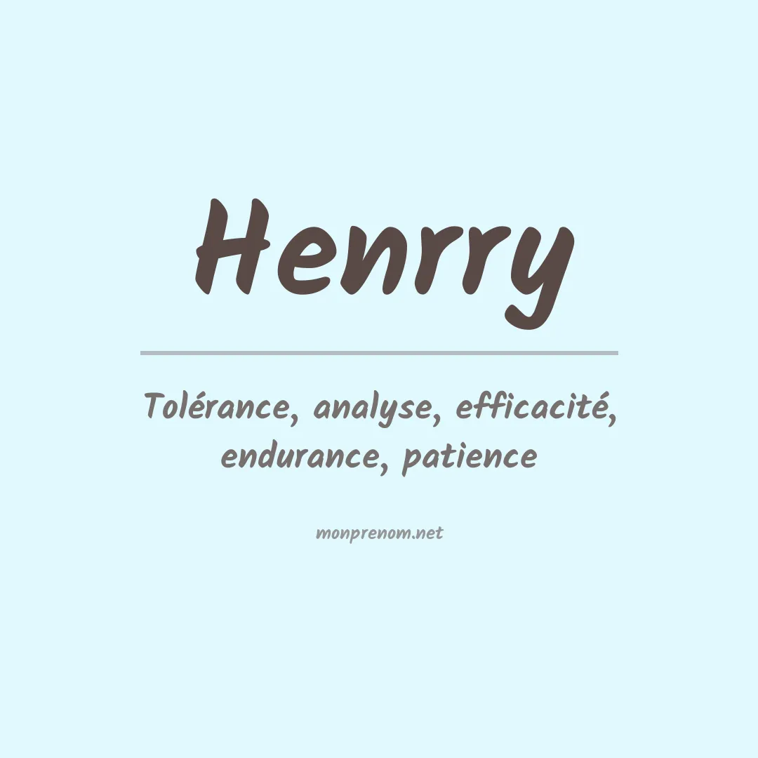 Signification du Prénom Henrry