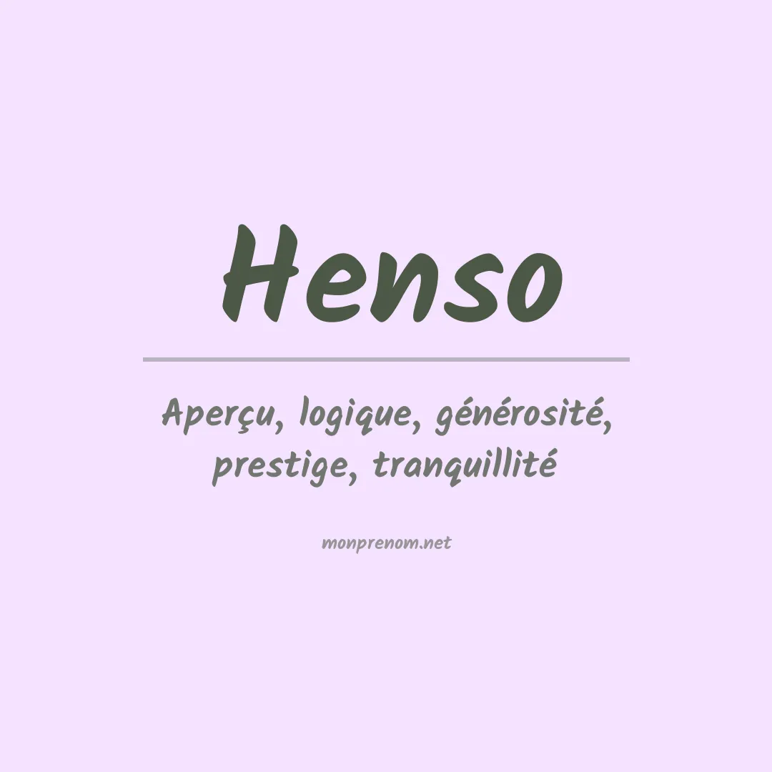 Signification du Prénom Henso