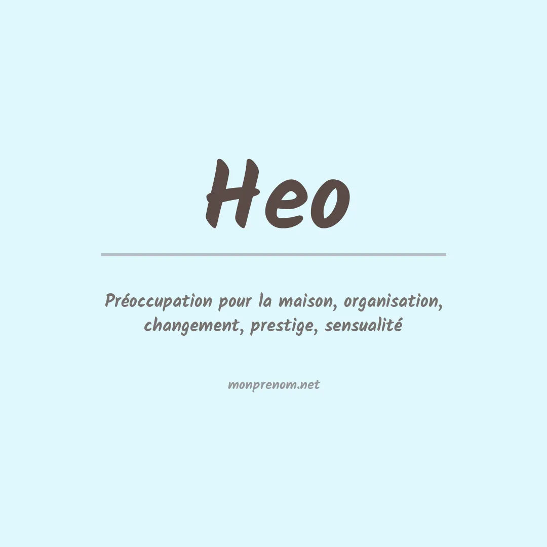Signification du Prénom Heo