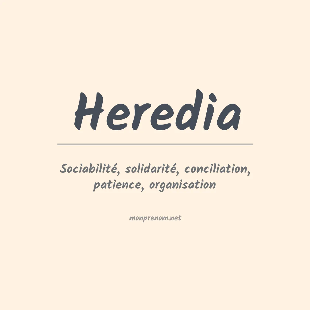 Signification du Prénom Heredia