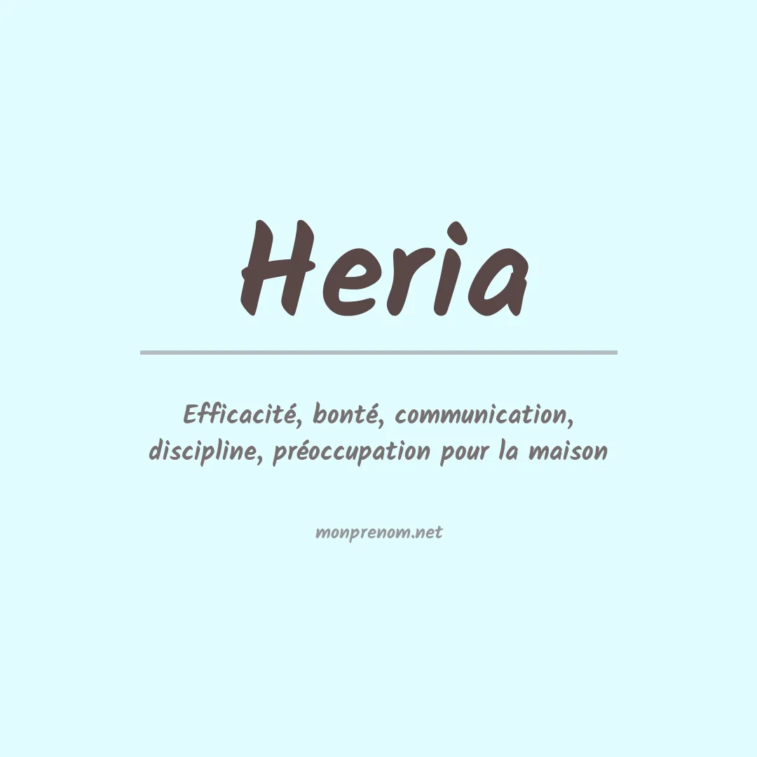 Signification du Prénom Heria