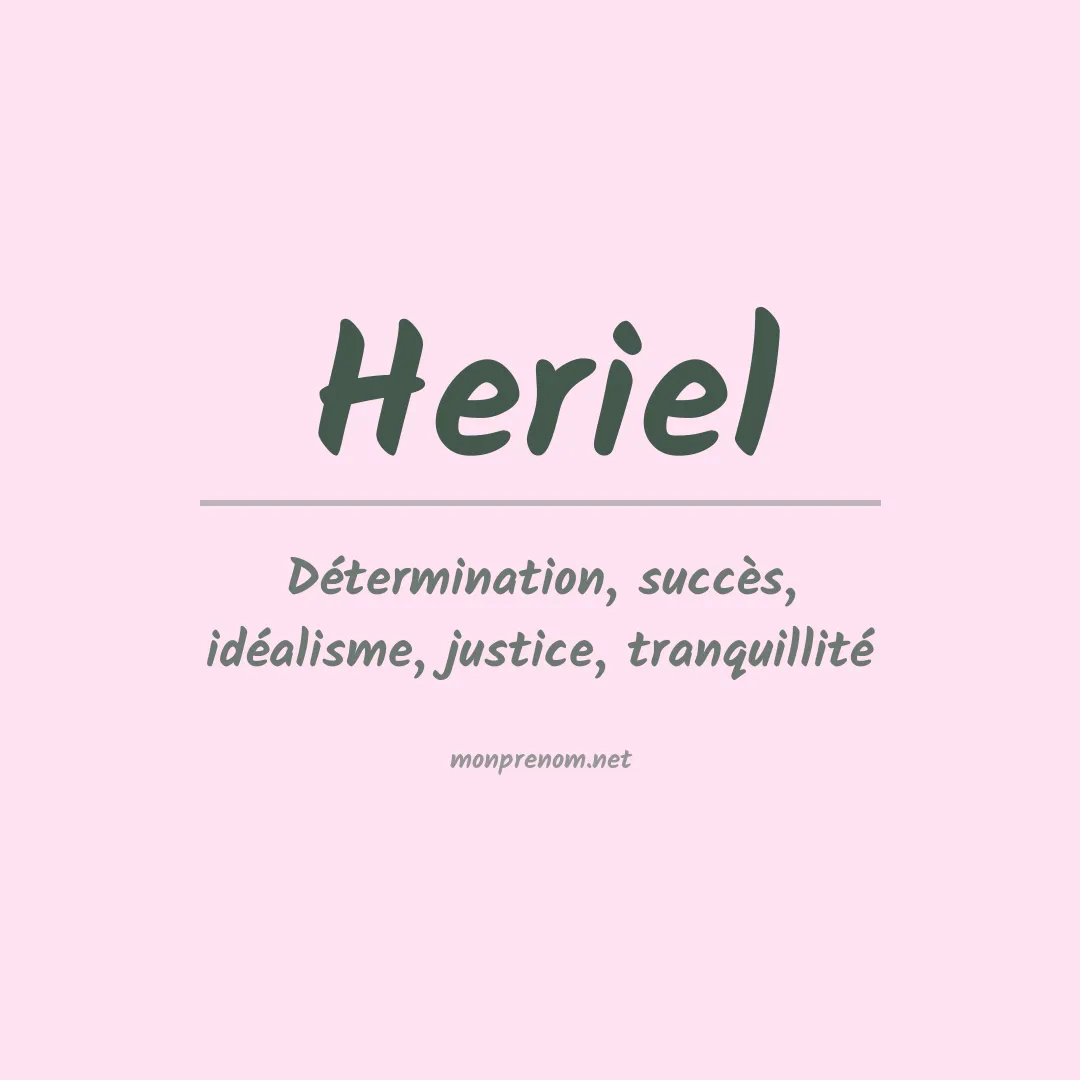 Signification du Prénom Heriel Signification du Prénom Heriel