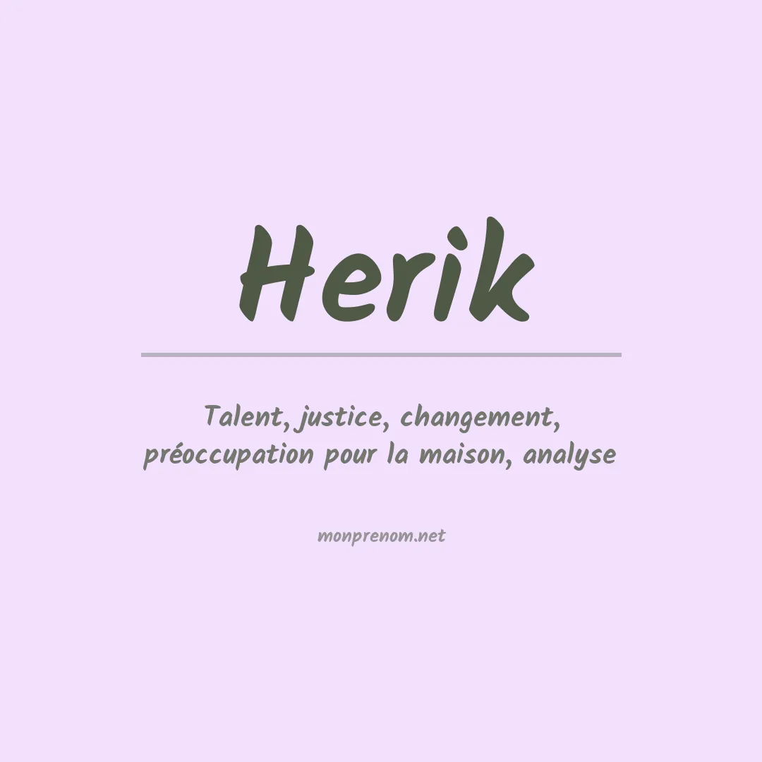 Signification du Prénom Herik