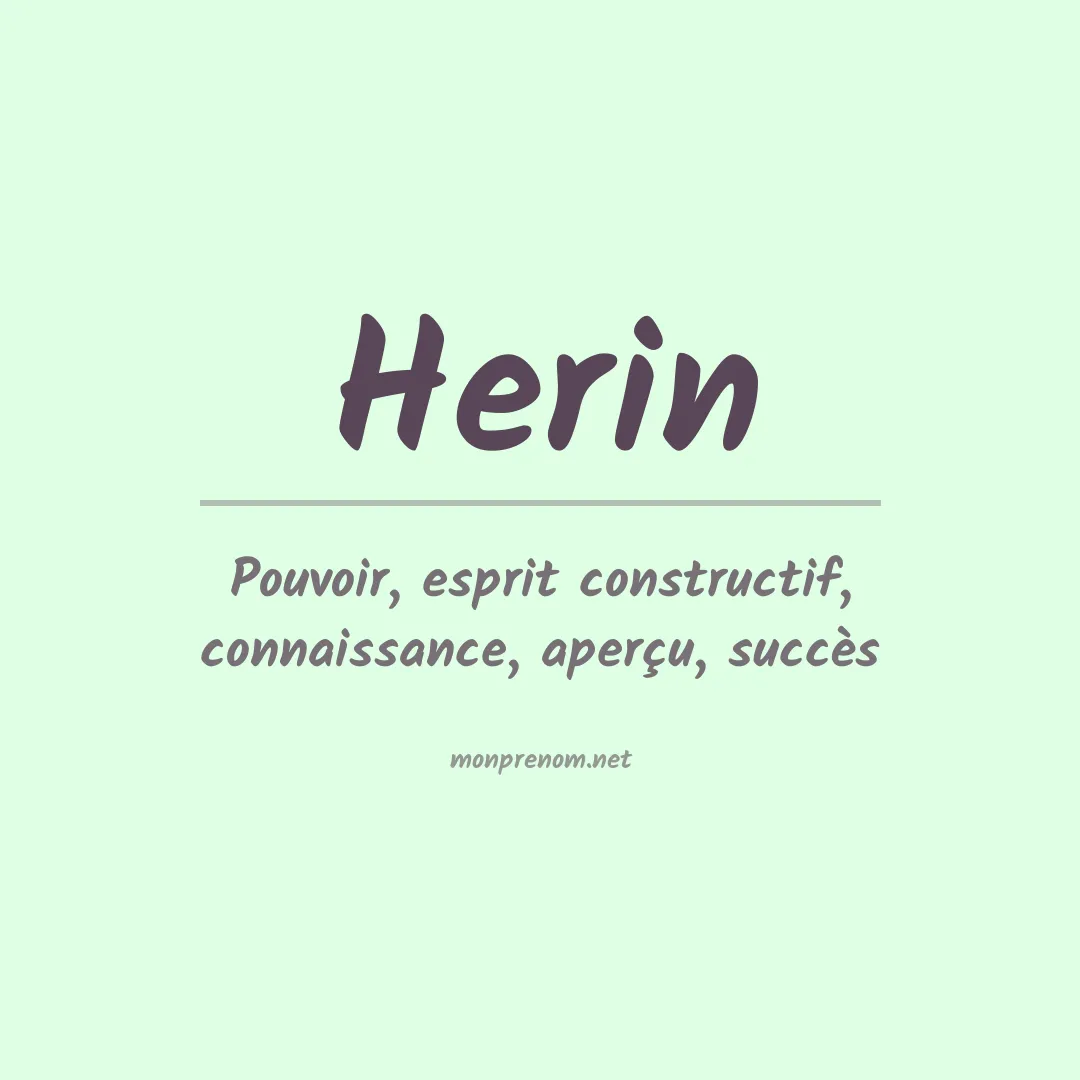 Signification du Prénom Herin