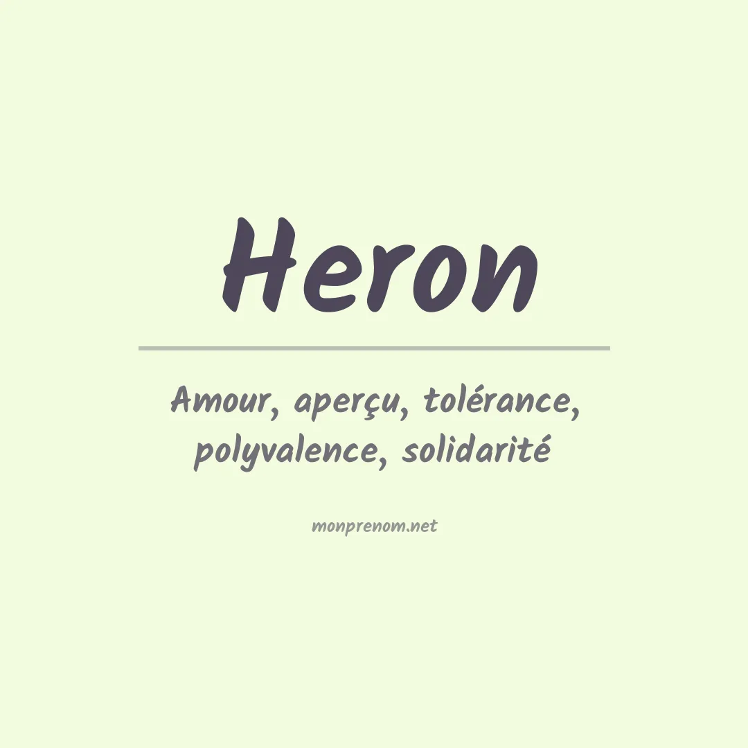 Signification du Prénom Heron