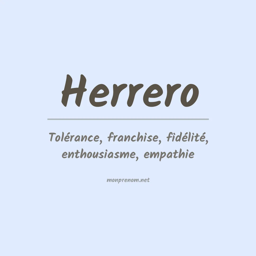 Signification du Prénom Herrero