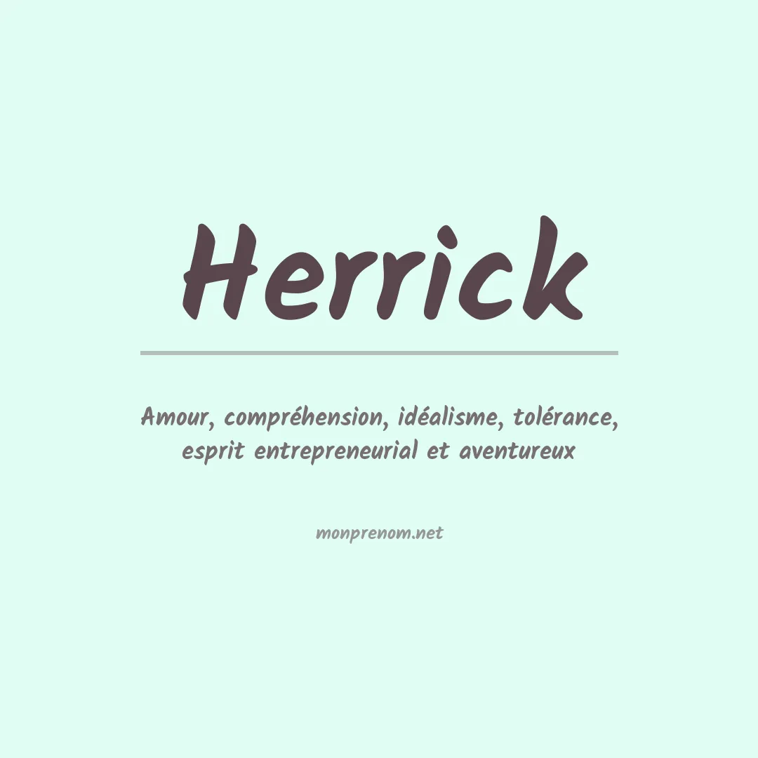 Signification du Prénom Herrick