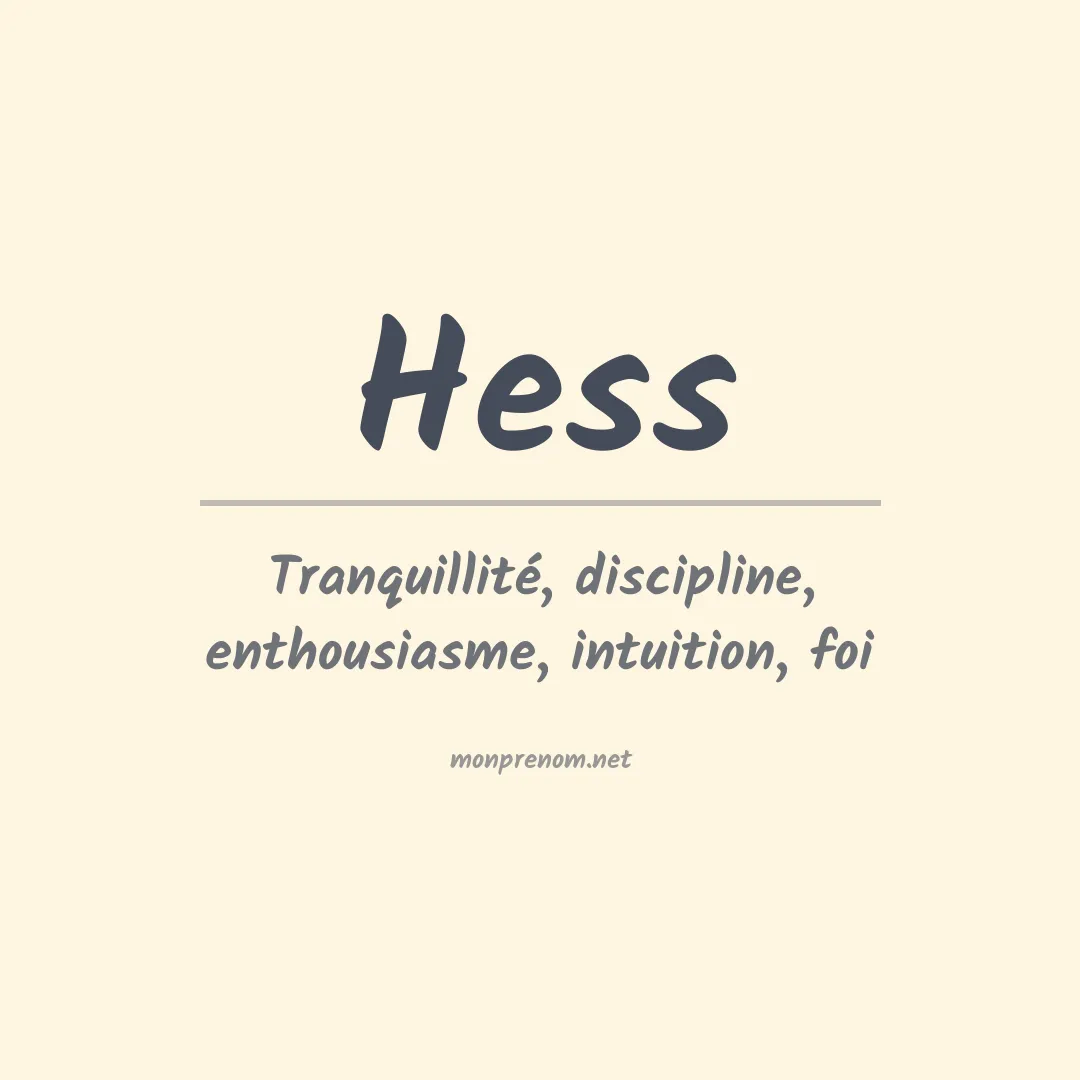 Signification du Prénom Hess