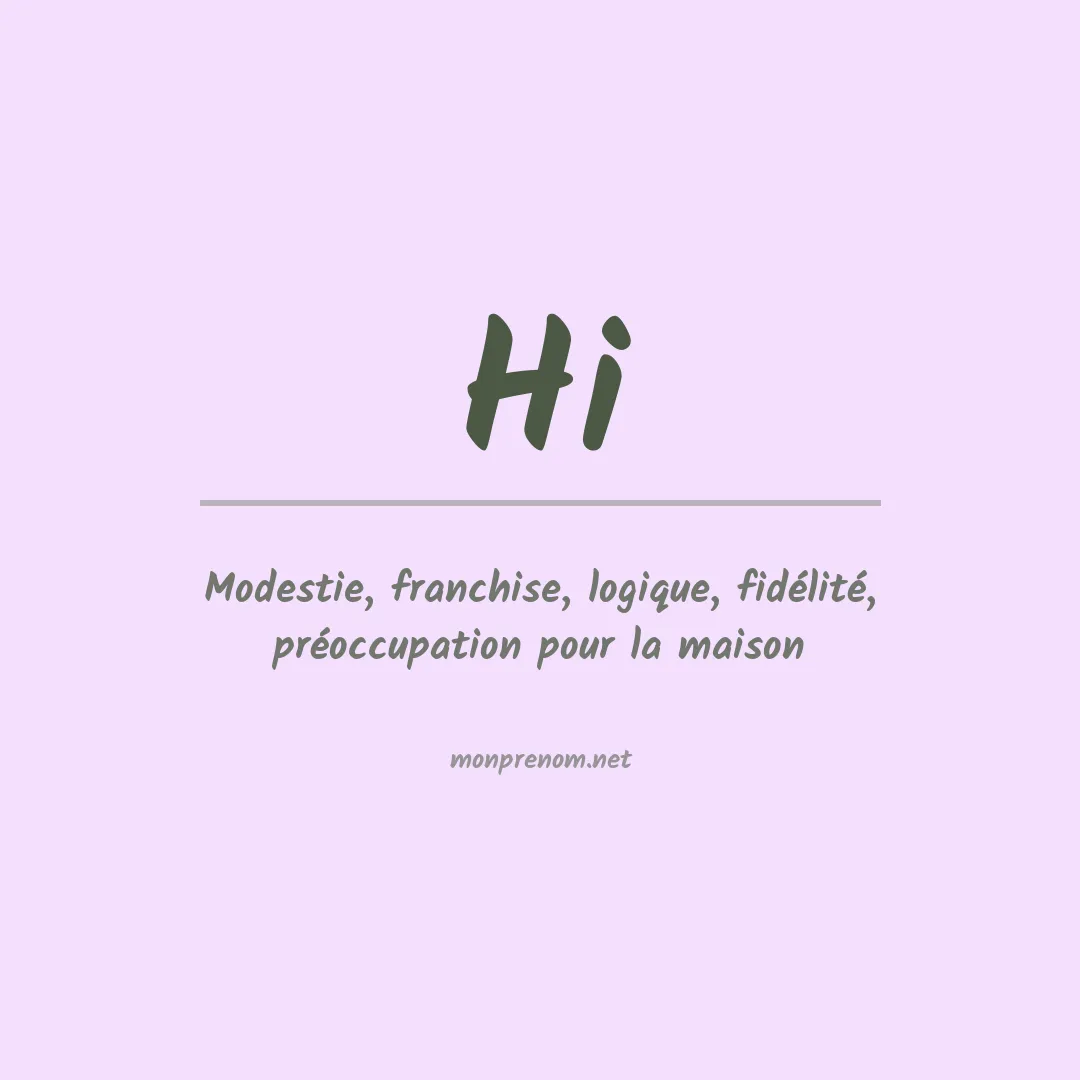 Signification du Prénom Hi