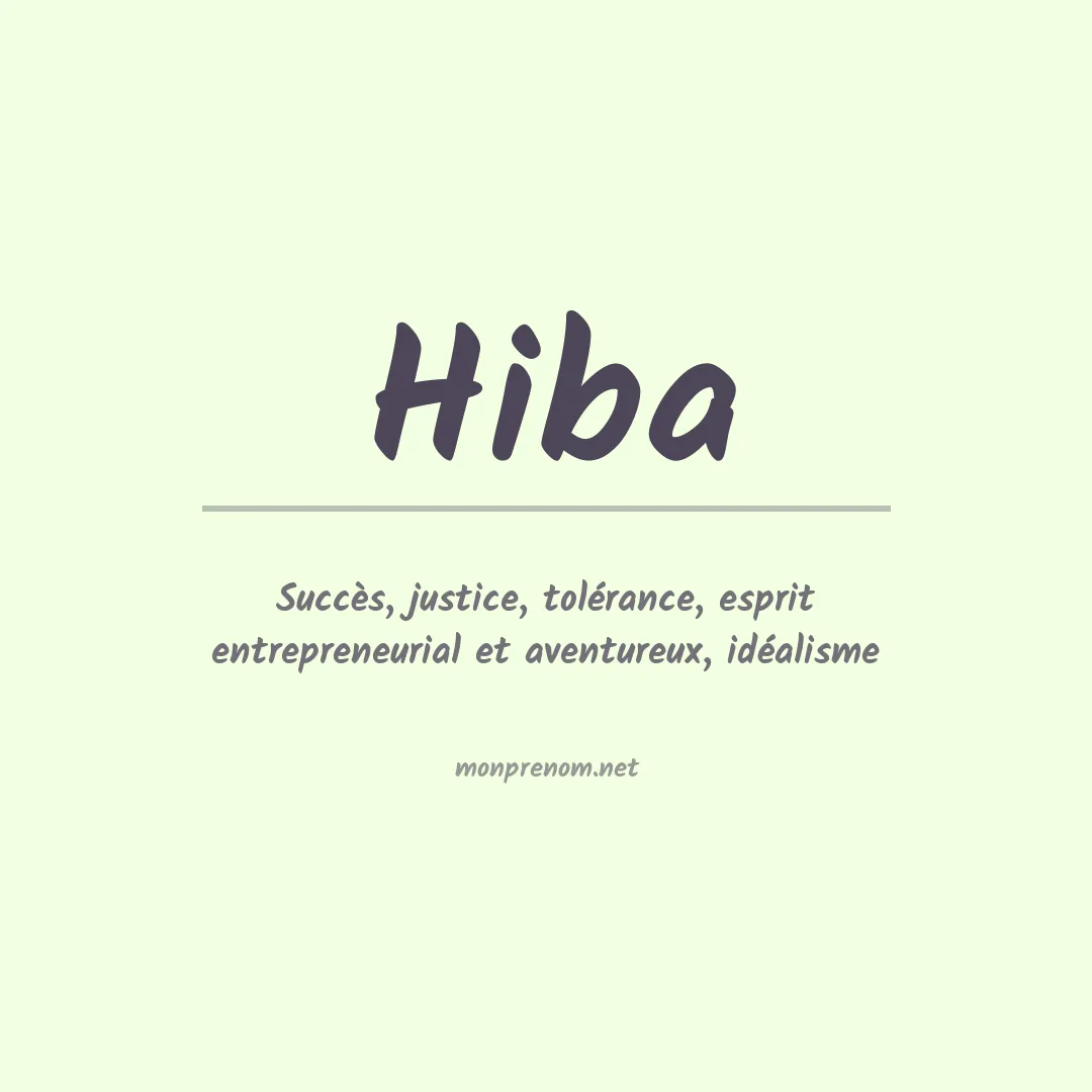 Signification du Prénom Hiba